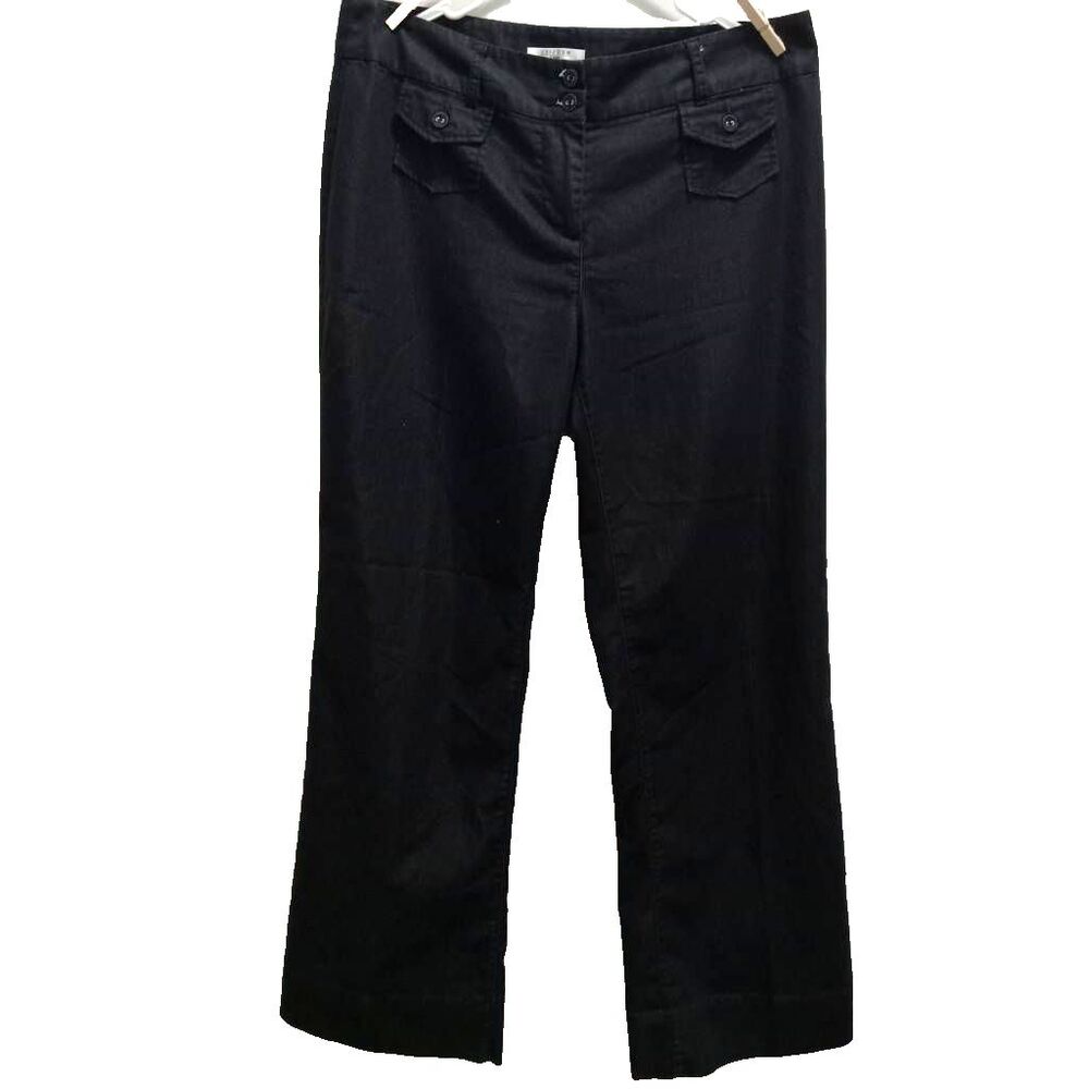 Uniform JPR Dress Pants Women 12 Black Straight Leg Pockets Stretch Cotton Blend